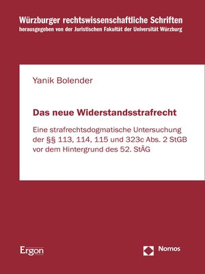 cover image of Das neue Widerstandsstrafrecht
